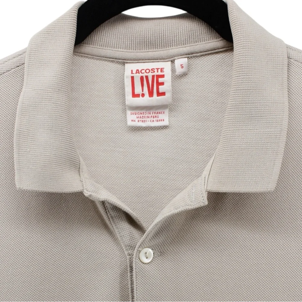 Lacoste‎ L!ve Grey Polo Capsule Tennis Golf Athletic Pickleball 100% Cotton M